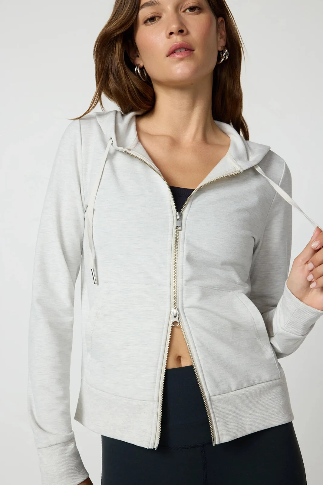 Cozy Fleece Full Zip Slim Hoodie - Htr Moonbeam sold by MPG product image thumbnail 4