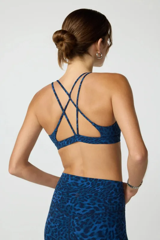 Printed Strappy Bra - Navy Blazer Leopard sold by MPG