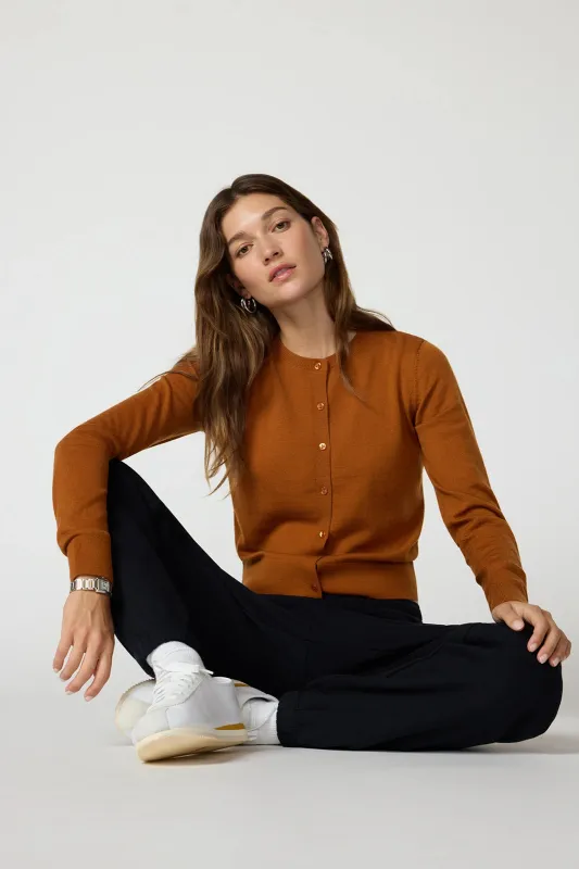 Merino Cardigan - Caramel Cafe sold by MPG