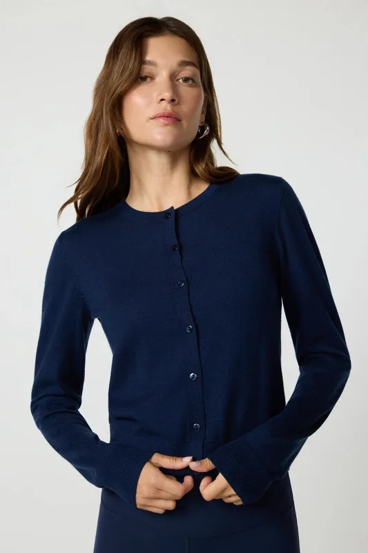 Merino Cardigan - Navy Blazer sold by MPG