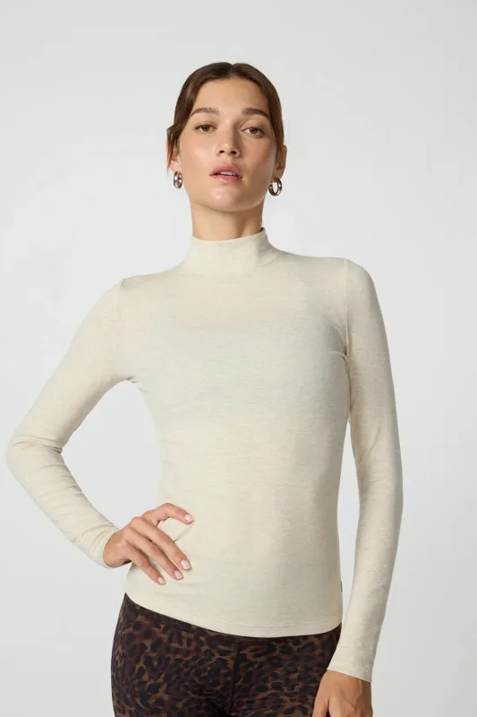 '90s Mock Neck - Htr Brown Rice sold by MPG