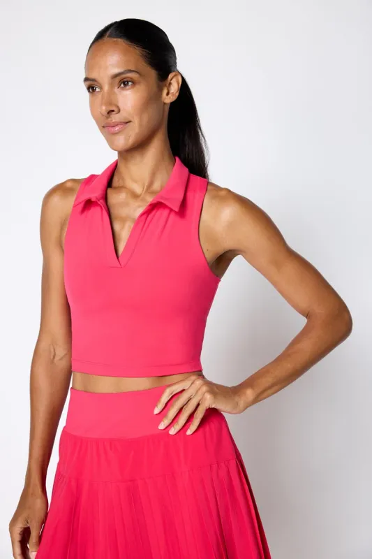 Vital Polo Collar Longline Bra - Coral Pink sold by MPG