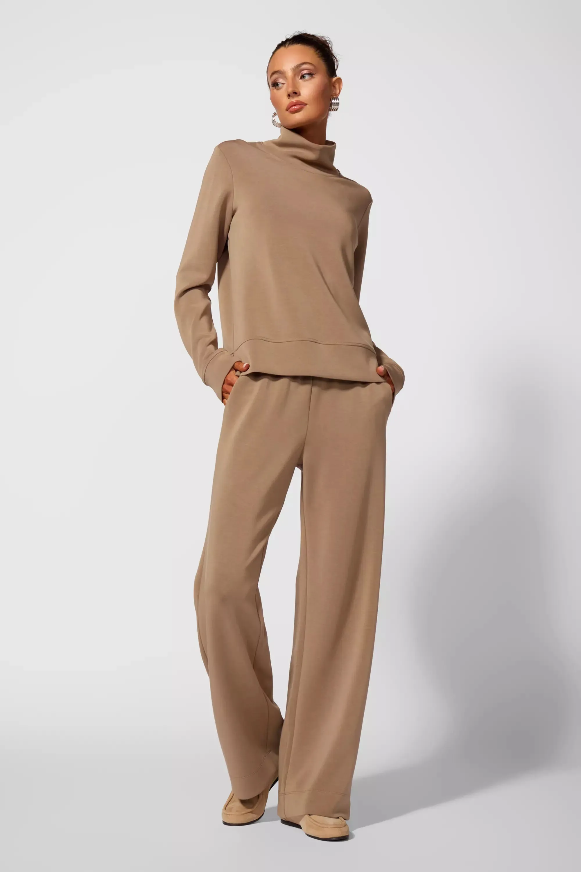 Dreamweave™ Mock Neck Sweatshirt - Caribou sold by MPG product image thumbnail 3