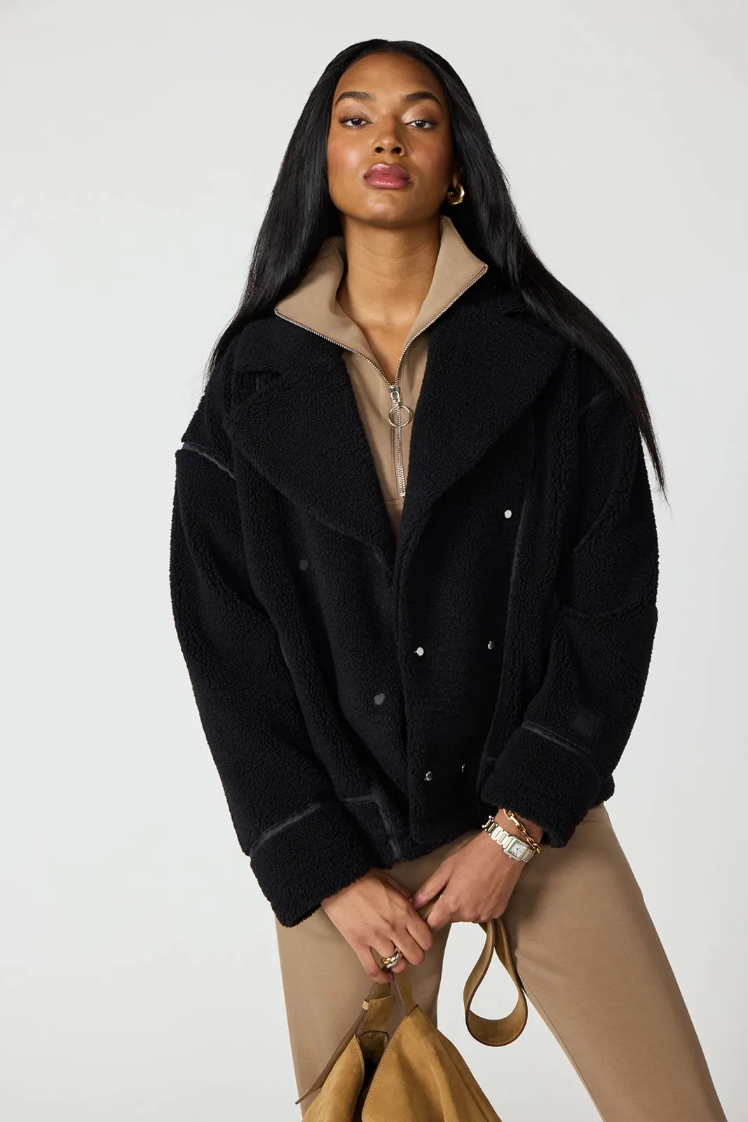 Sherpa Biker Jacket - Black sold by MPG