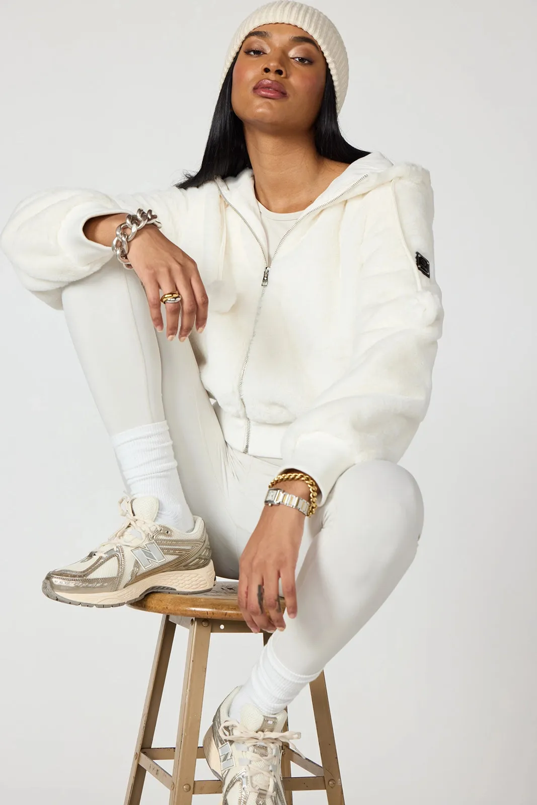 Plush Bomber Jacket - Vanilla sold by MPG