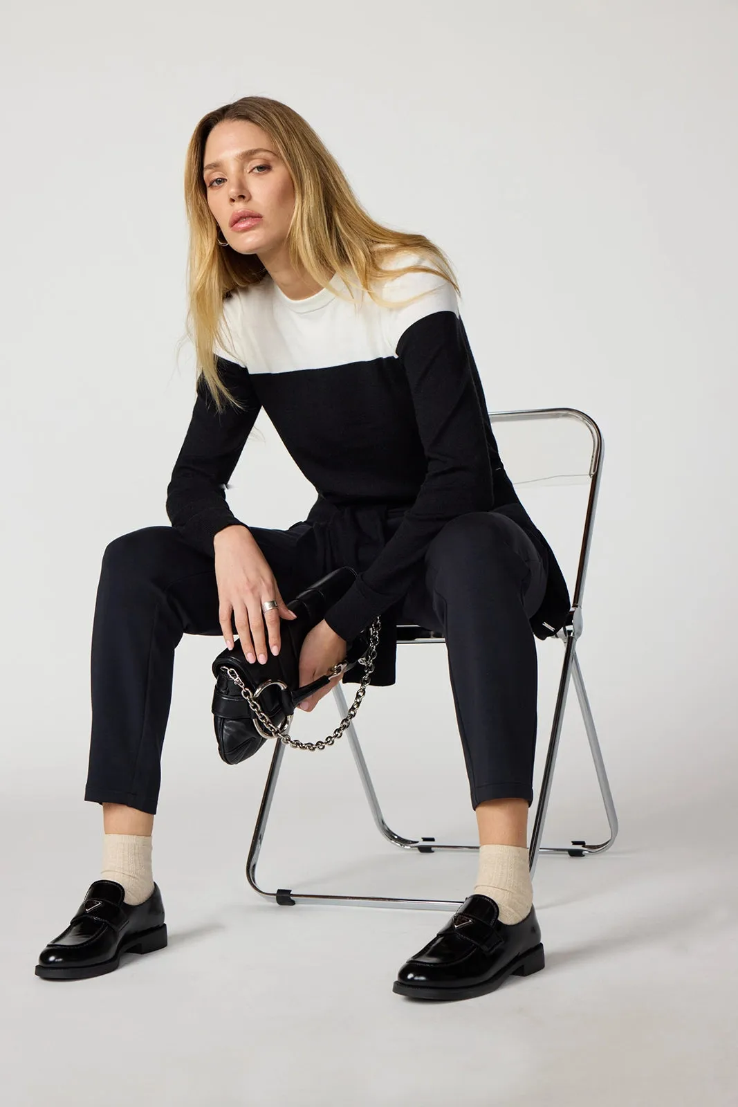Merino Crew Neck - Brilliant White/Black sold by MPG product image thumbnail 4