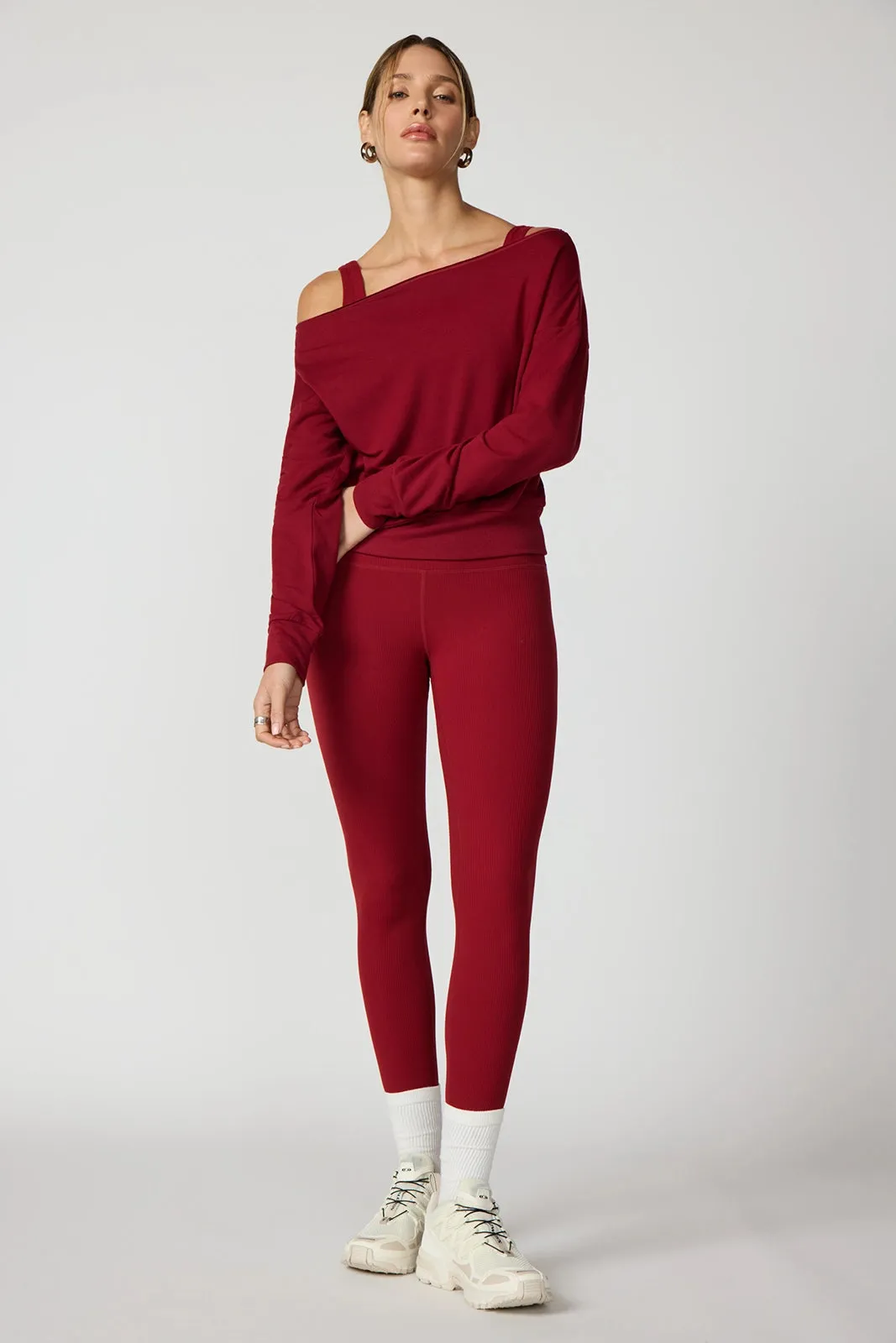 Cozy Fleece Flashdance Sweatshirt - Merlot sold by MPG product image thumbnail 2