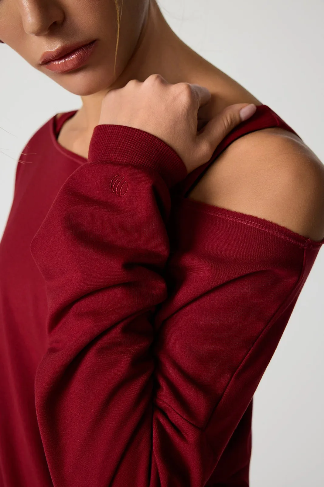 Cozy Fleece Flashdance Sweatshirt - Merlot sold by MPG product image thumbnail 4