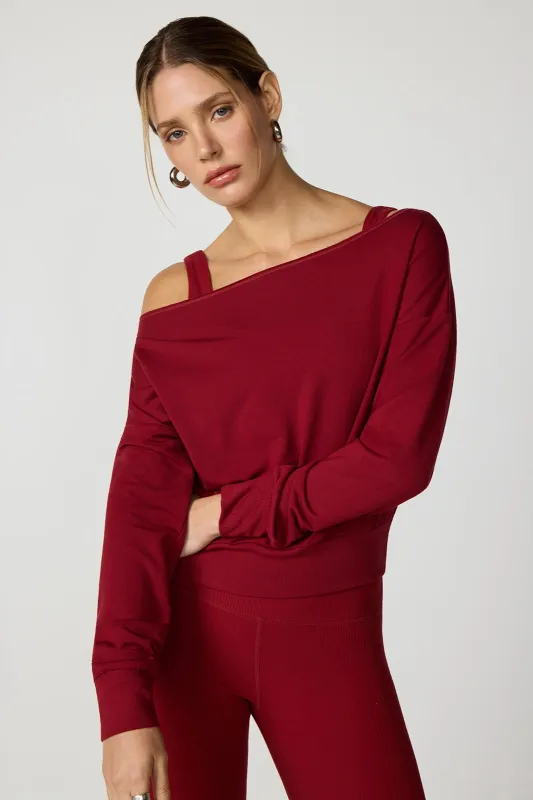 Cozy Fleece Flashdance Sweatshirt - Merlot sold by MPG