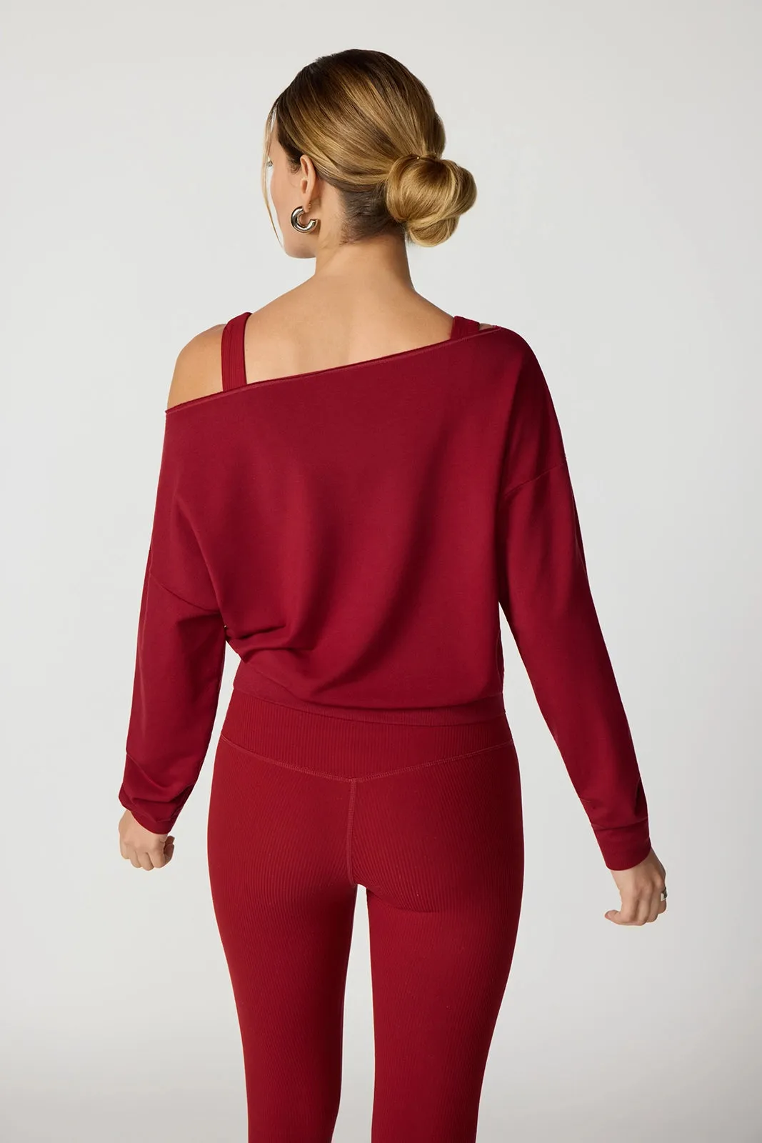 Cozy Fleece Flashdance Sweatshirt - Merlot sold by MPG product image thumbnail 3