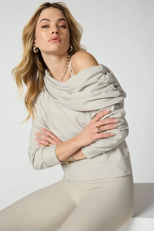 Shimmer Off The Shoulder - Island Fossil/Silver sold by MPG