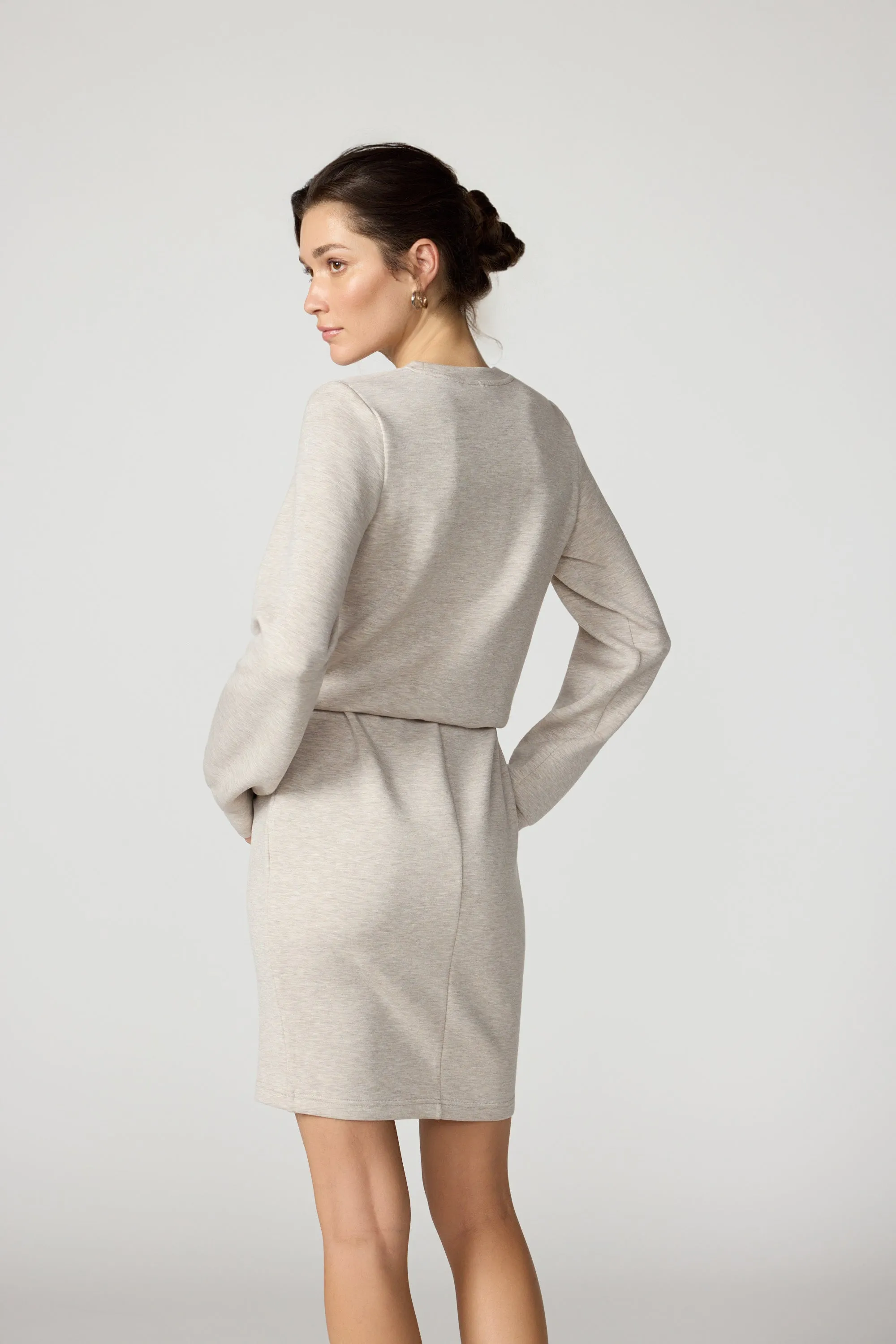 Dreamweave™ Long Sleeve Dress - Htr Island Fossil sold by MPG product image thumbnail 3