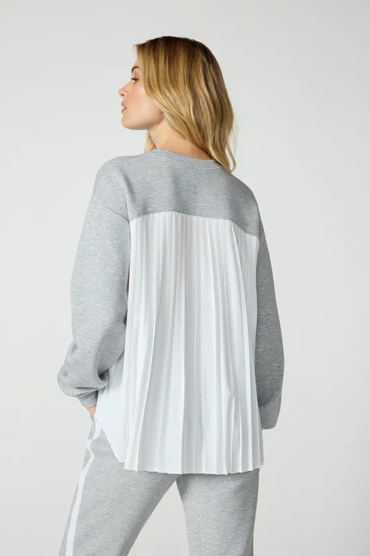 Dreamweave™ Crew with Pleated Back - Htr Concrete sold by MPG