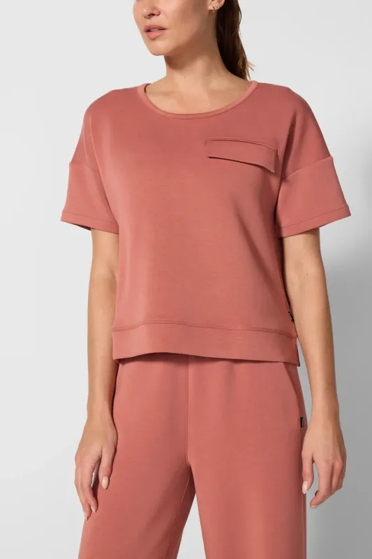 Dreamweave Dropped Shoulder Top - Cedar Wood sold by MPG