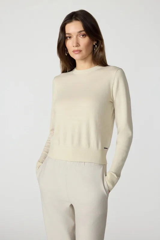 Merino Crew Neck - Htr Brown Rice sold by MPG