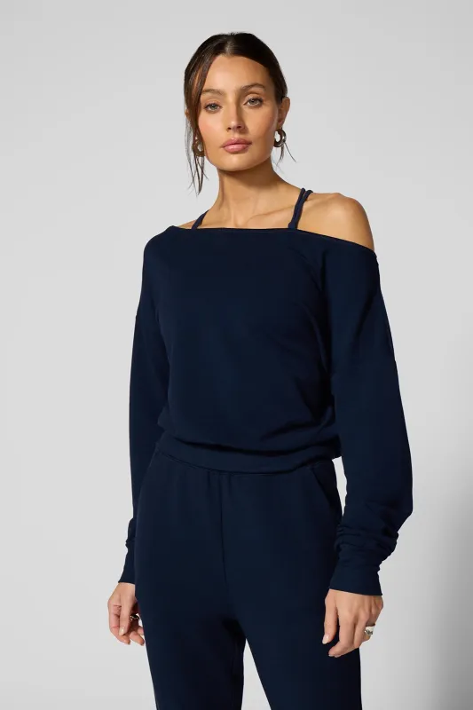 Cozy Fleece Flashdance Sweatshirt - Navy Blazer sold by MPG