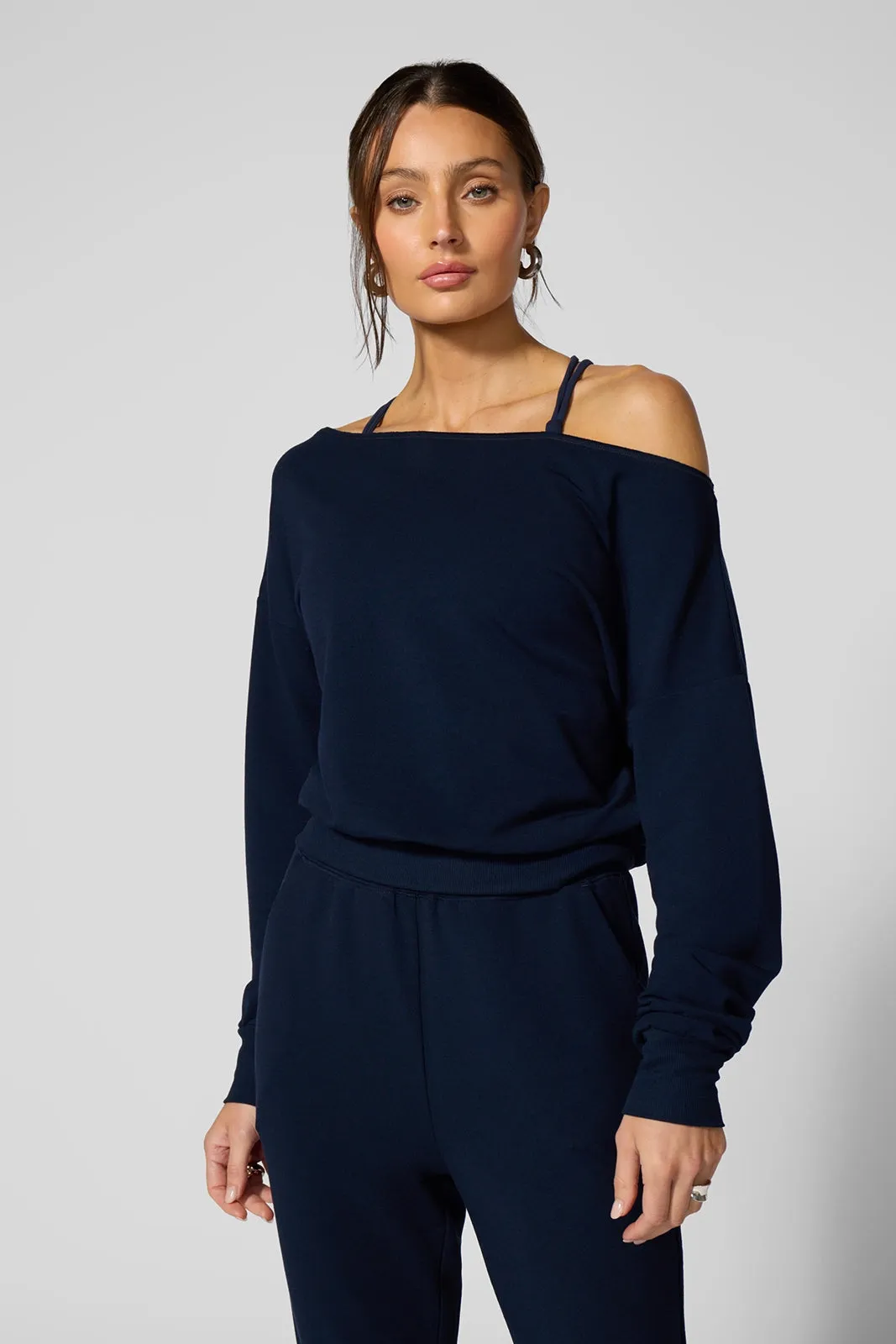 Cozy Fleece Flashdance Sweatshirt - Navy Blazer sold by MPG