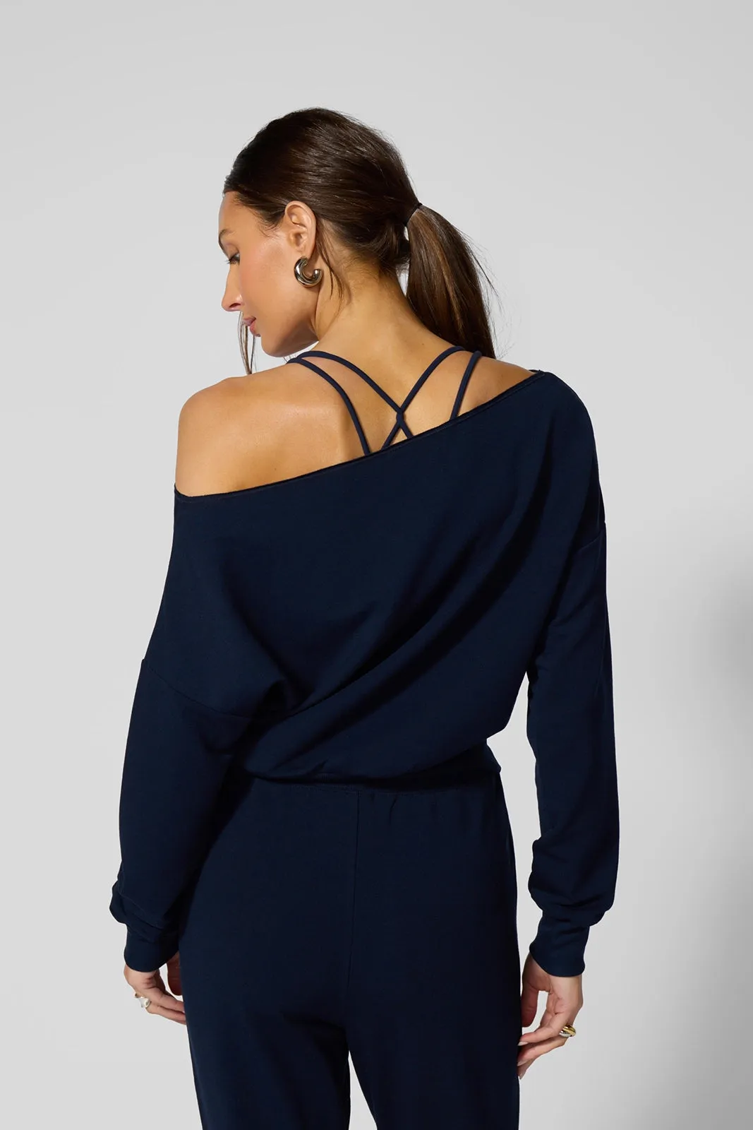 Cozy Fleece Flashdance Sweatshirt - Navy Blazer sold by MPG product image thumbnail 3