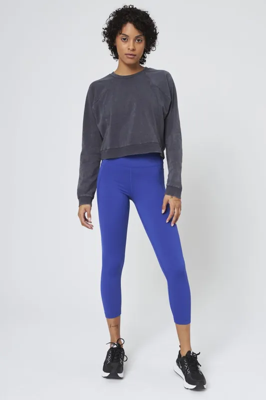 Rhythm Cropped Crew Neck Top - Distressed Charcoal sold by MPG