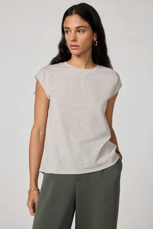 Performance Knit Sleeveless Tee - Htr Oatmeal made by MPG