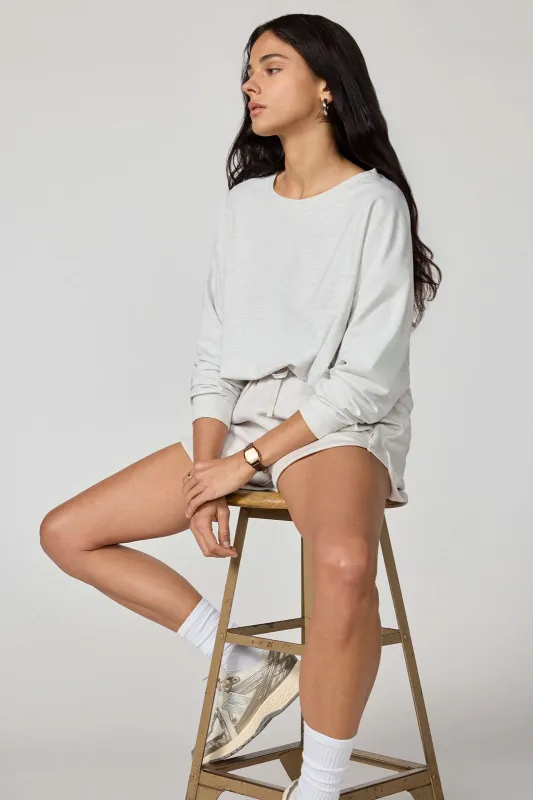 Cozy Fleece Relaxed Crew - Htr Moonbeam sold by MPG