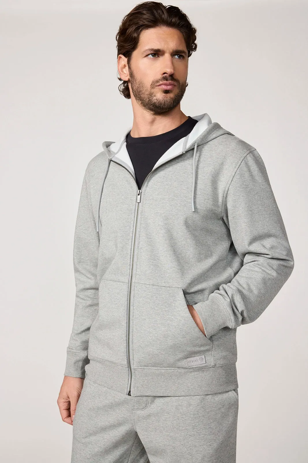 Ultra Soft Fleece Full Zip Hoodie - Htr Concrete sold by MPG product image thumbnail 2