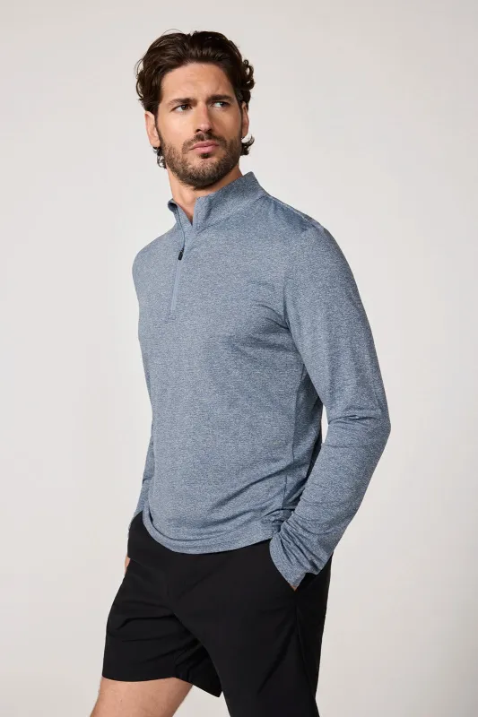 Succeed Long Sleeve Quarter Zip - Vintage Indigo Melange sold by MPG