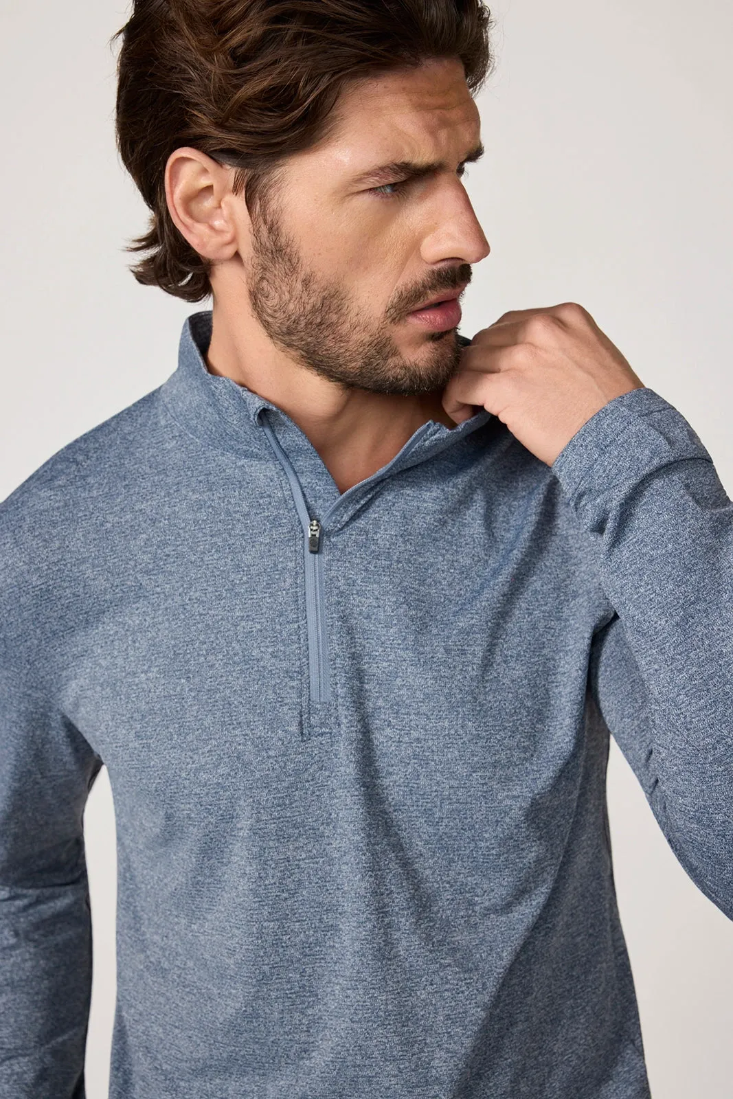 Succeed Long Sleeve Quarter Zip - Vintage Indigo Melange sold by MPG product image thumbnail 4