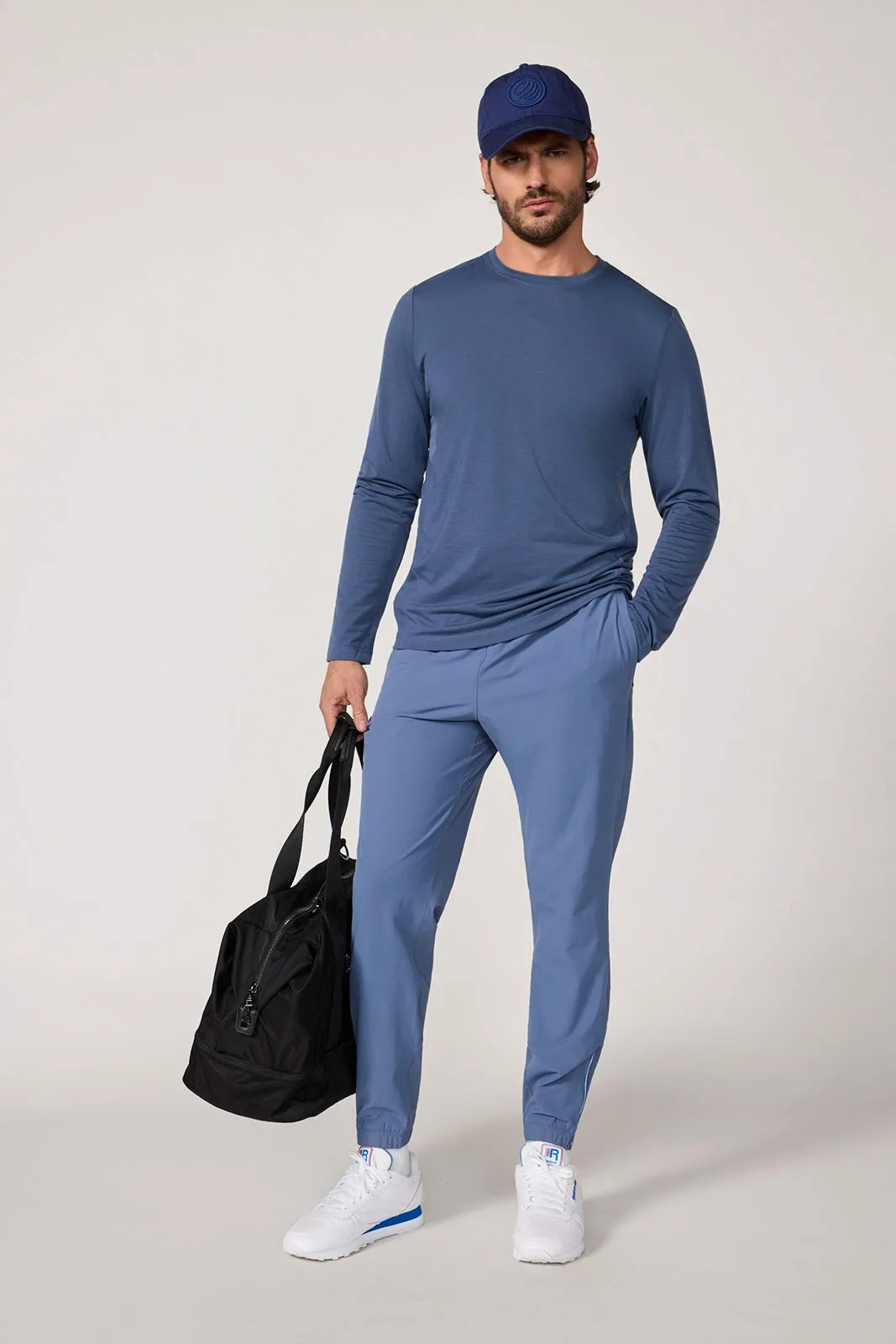 Performance Knit Men's Long Sleeve Tee - Vintage Indigo sold by MPG product image thumbnail 3