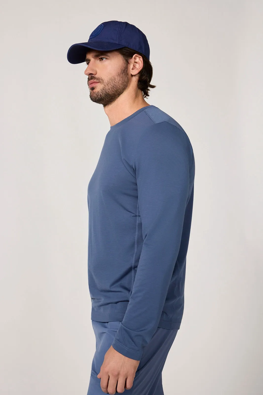 Performance Knit Men's Long Sleeve Tee - Vintage Indigo sold by MPG product image thumbnail 5