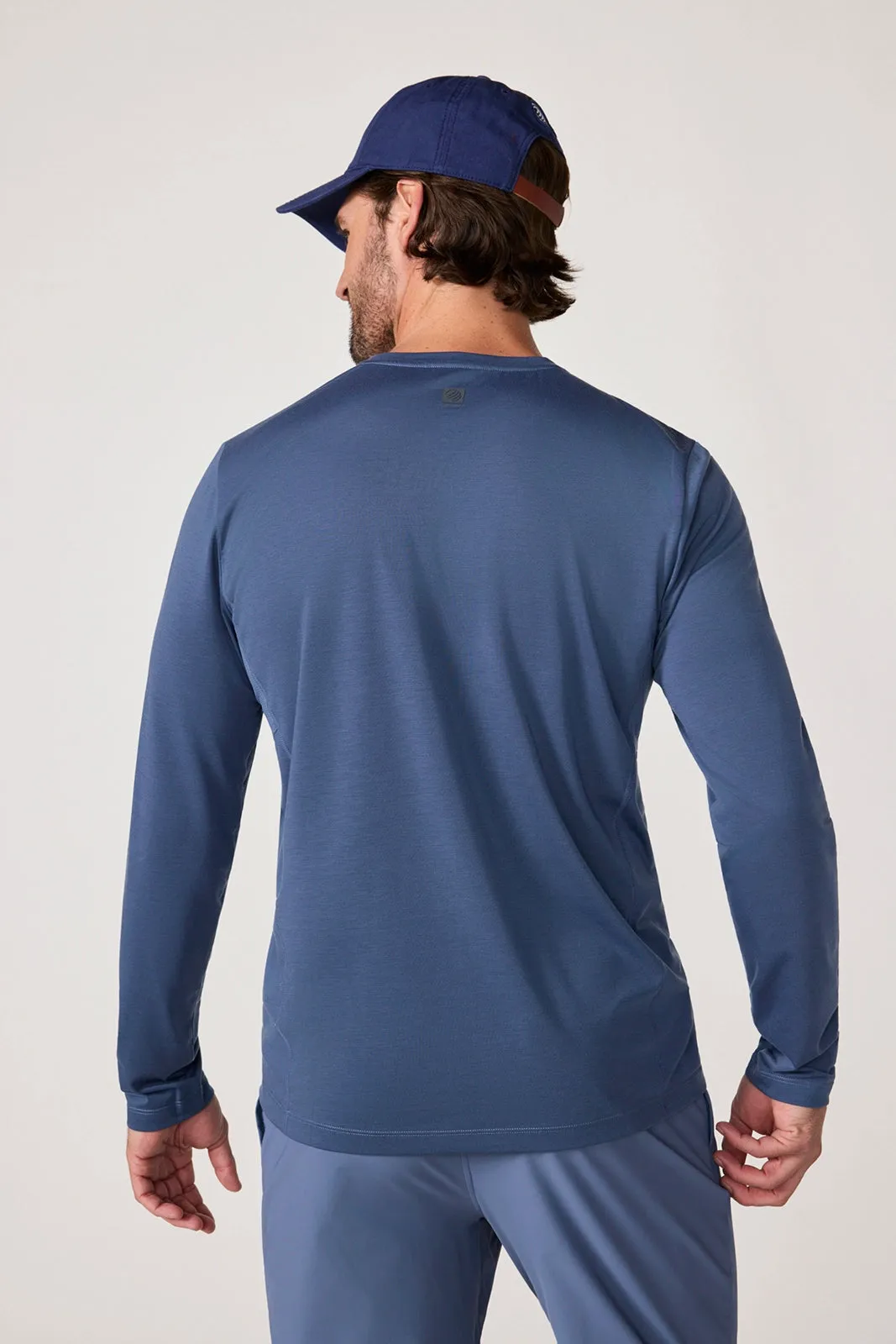 Performance Knit Men's Long Sleeve Tee - Vintage Indigo sold by MPG product image thumbnail 4