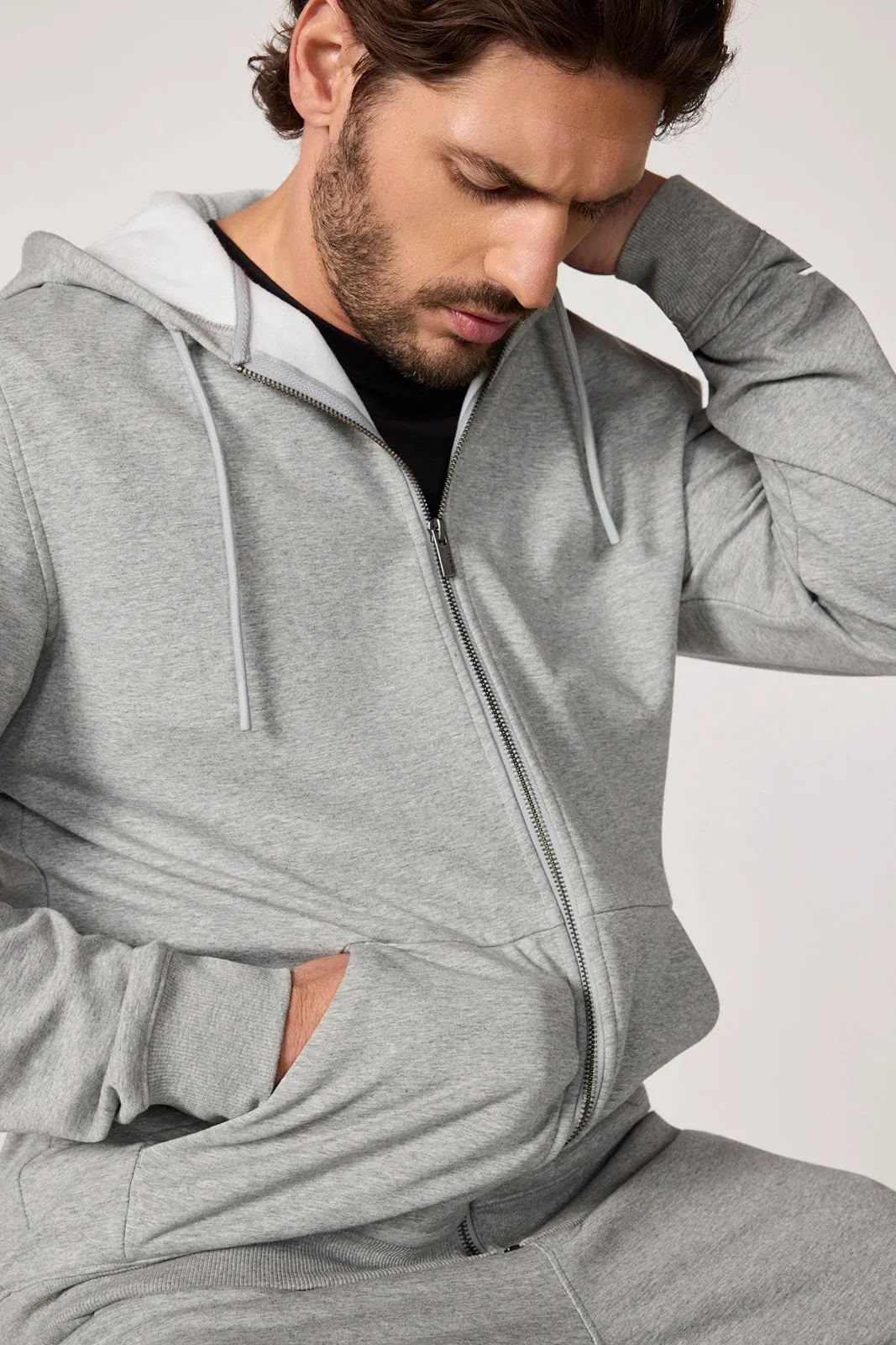 Ultrasoft Fleece Full Zip Hoodie - Htr Concrete sold by MPG product image thumbnail 4