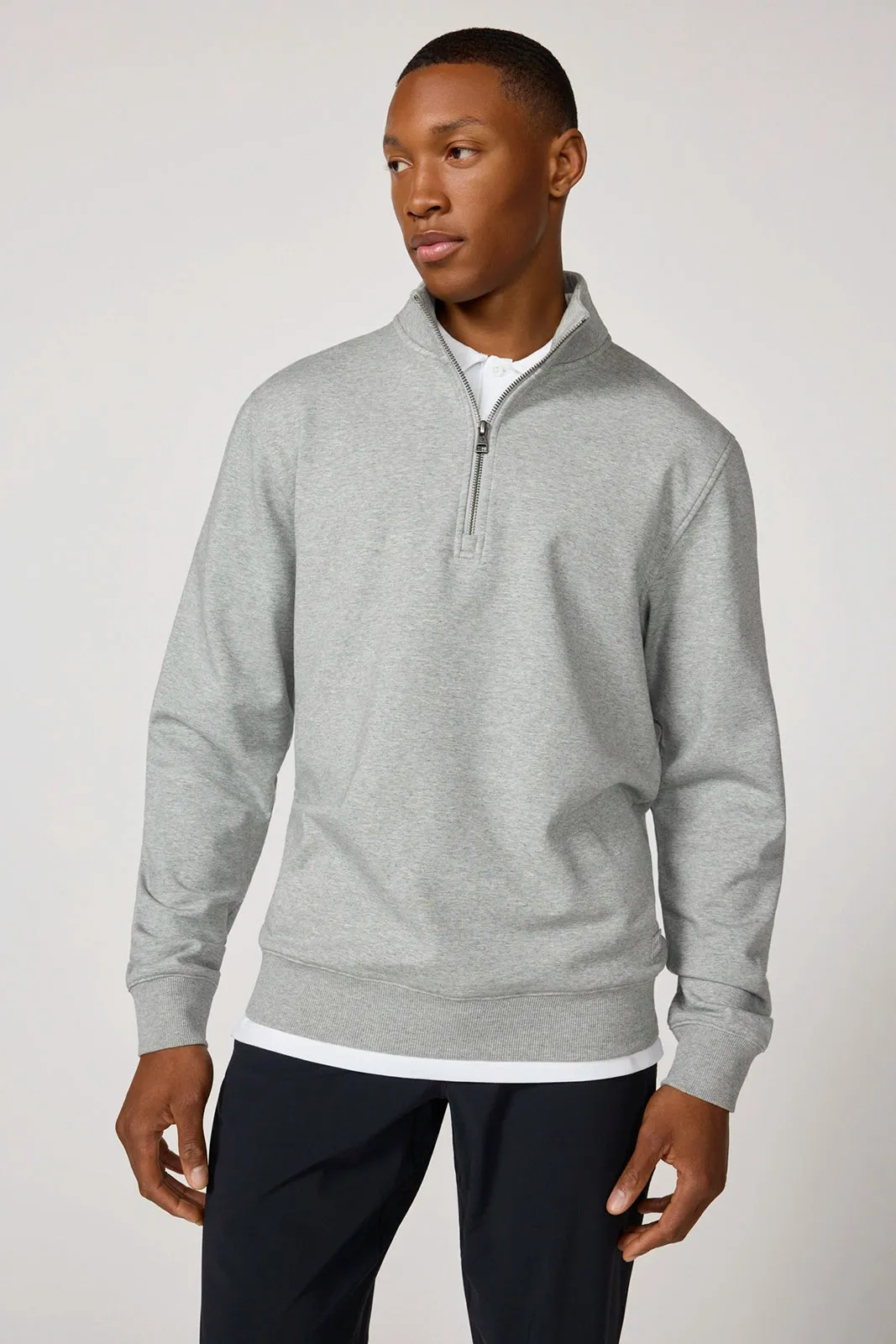 Ultrasoft Fleece Quarter Zip - Htr Concrete sold by MPG product image thumbnail 4