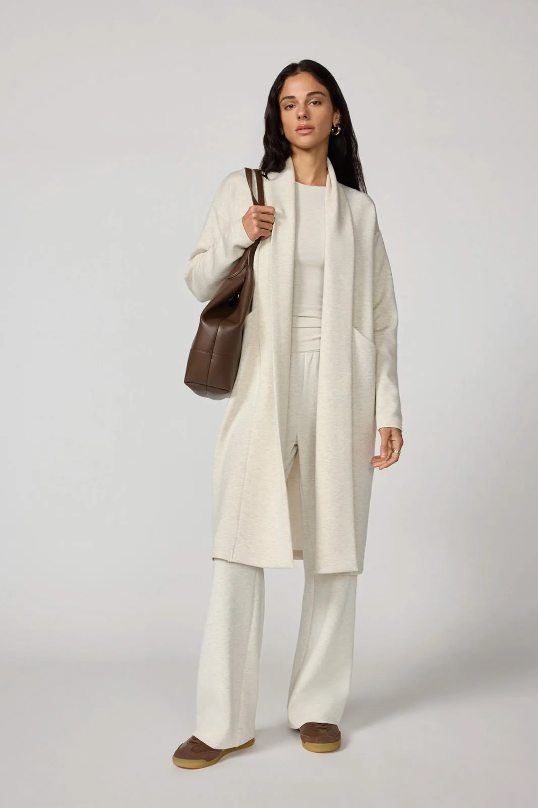 Dreamweave™ Long Cardigan - Htr Brown Rice sold by MPG