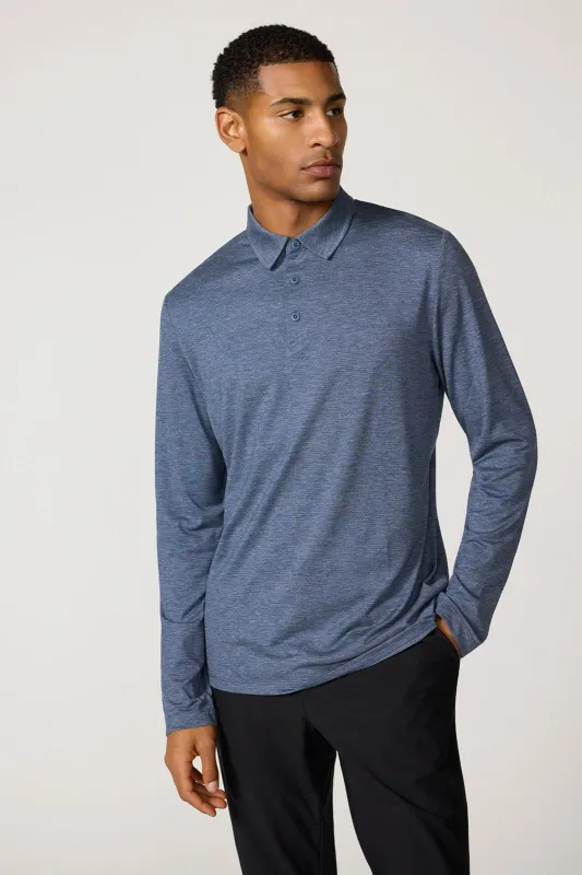 Triumph Long Sleeve Polo - Deep Navy Melange made by MPG
