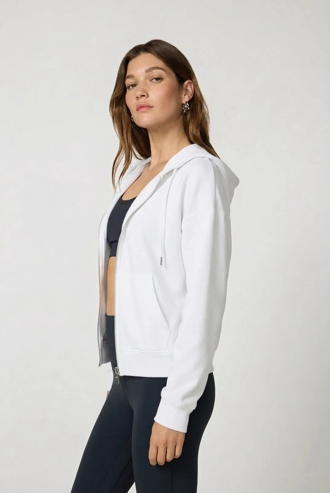 Cozy Fleece Full Zip Hoodie - Brilliant White sold by MPG product image thumbnail 3