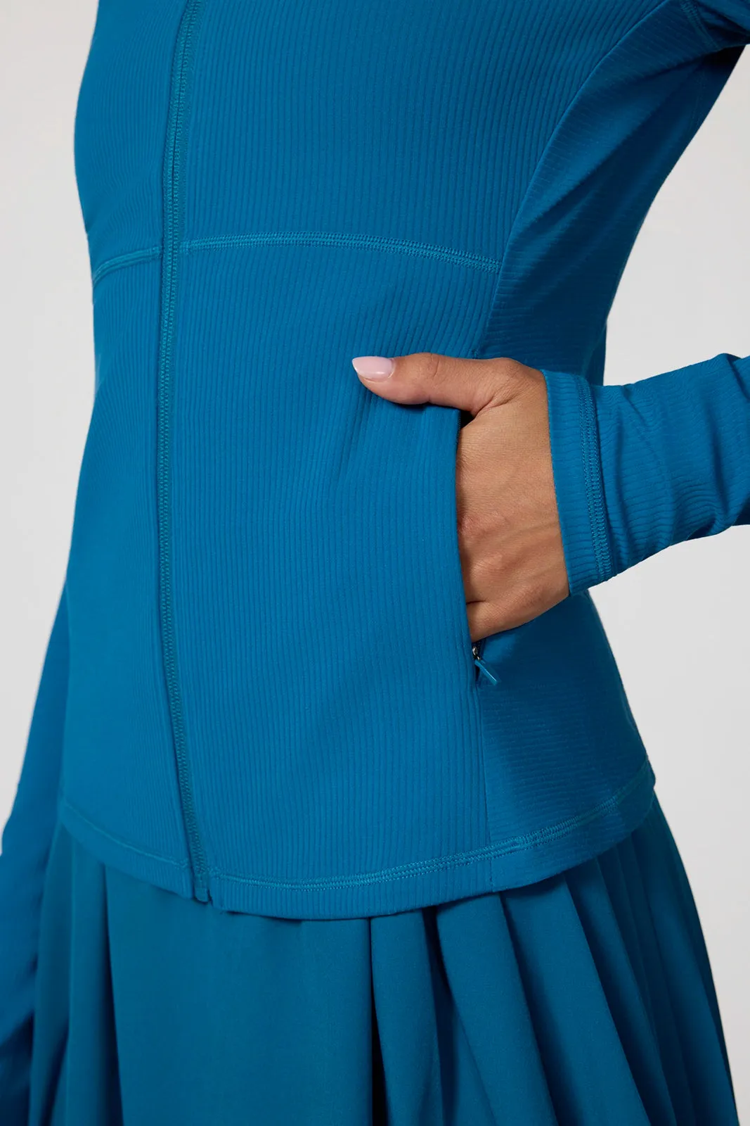 Ribbed Full Zip Jacket - Moroccan Blue sold by MPG product image thumbnail 5