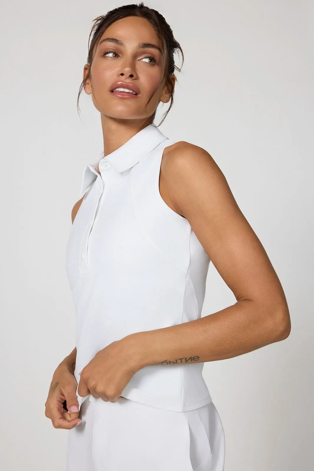 Cloud Club Sleeveless Polo - Brilliant White sold by MPG product image thumbnail 5