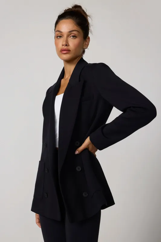 Performance Double Breasted Blazer - Black made by MPG
