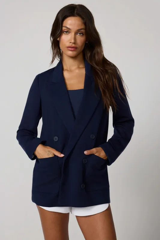 Performance Double Breasted Blazer - Navy Blazer made by MPG