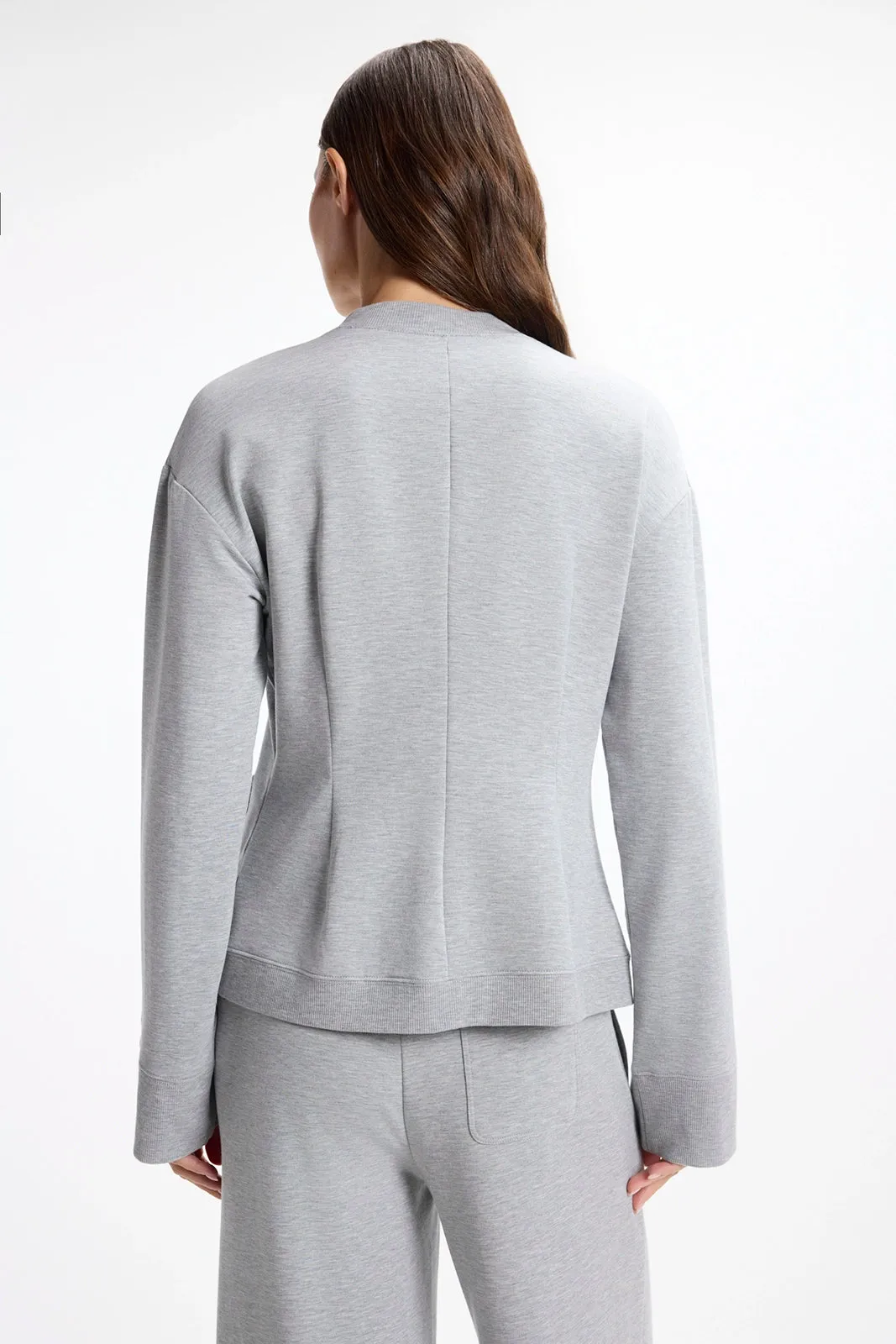 Cozy Fleece Button Up Cardigan - Htr Concrete sold by MPG product image thumbnail 4