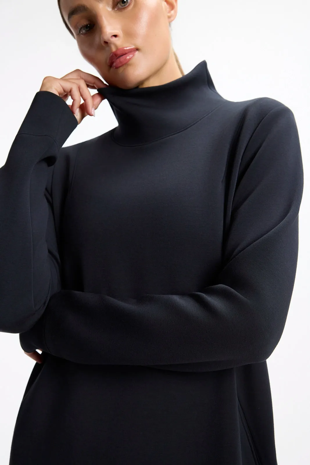 Dreamweave™ Long Sleeve Mock Neck Dress - Black sold by MPG product image thumbnail 2