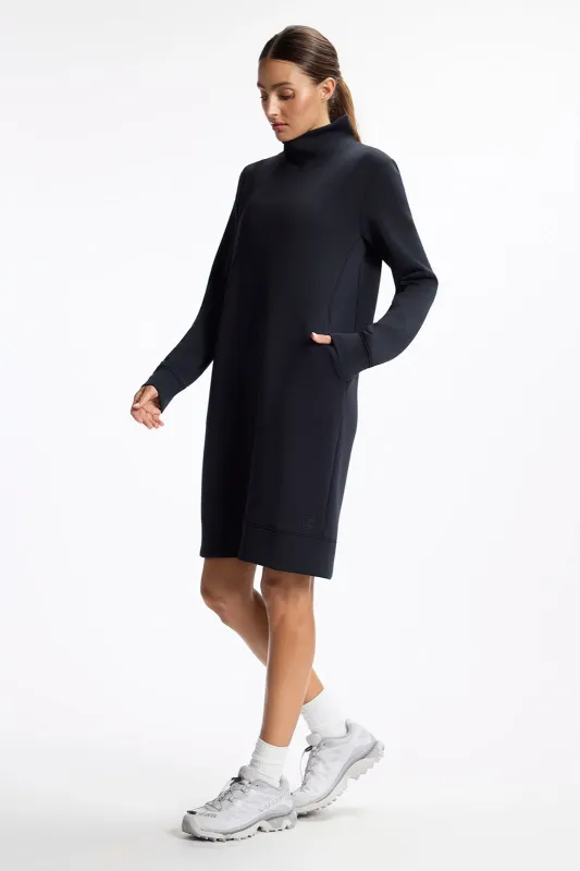 Dreamweave™ Long Sleeve Mock Neck Dress - Black made by MPG