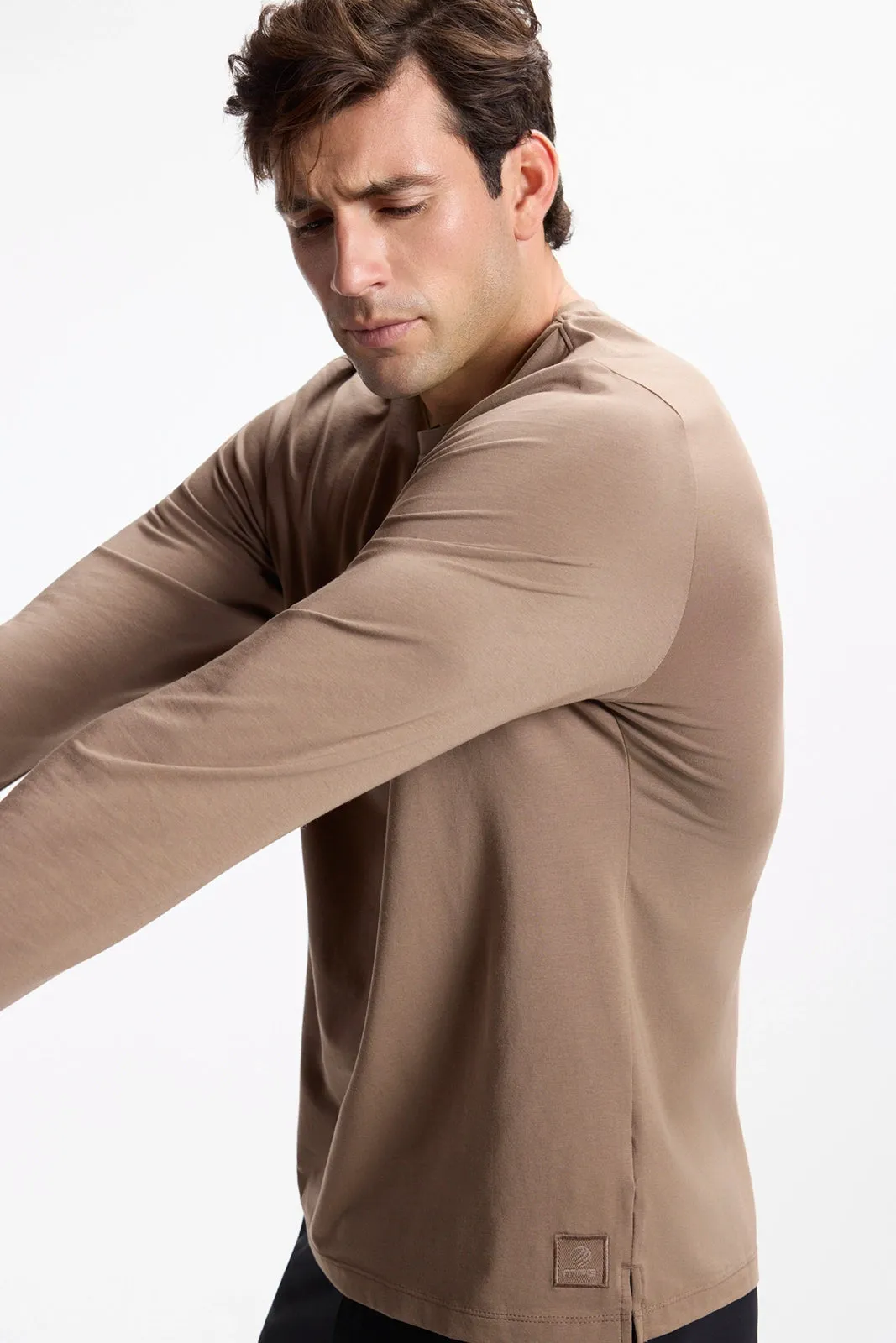 Pima Cotton Long Sleeve Tee - Caribou sold by MPG product image thumbnail 2