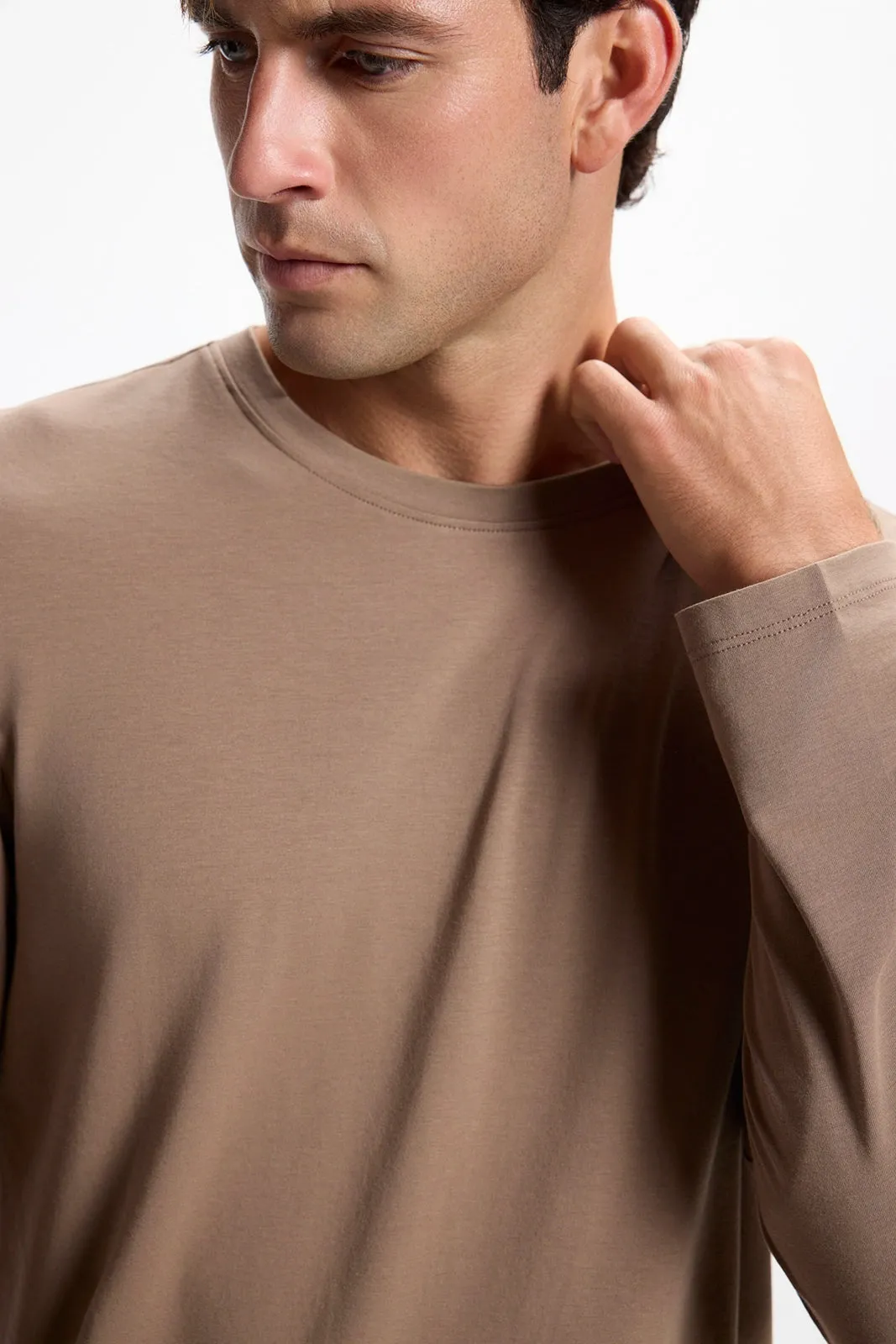 Pima Cotton Long Sleeve Tee - Caribou sold by MPG product image thumbnail 5