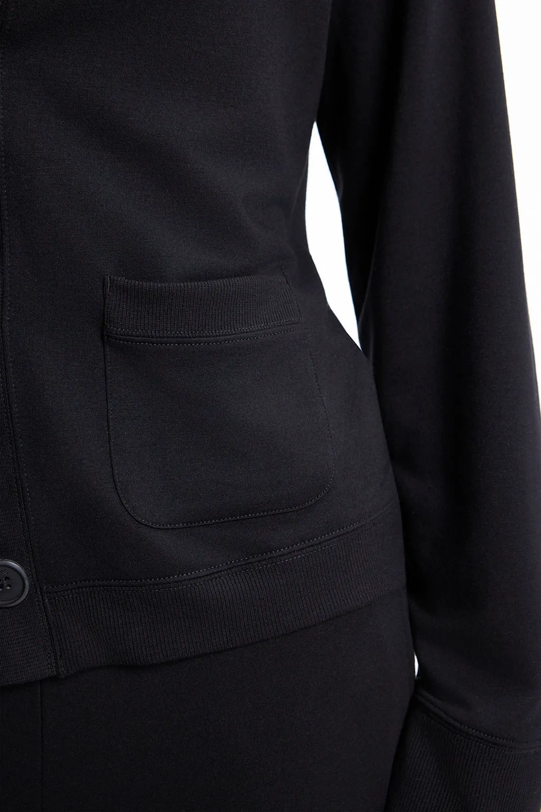 Cozy Fleece Button Up Cardigan - Black sold by MPG product image thumbnail 2
