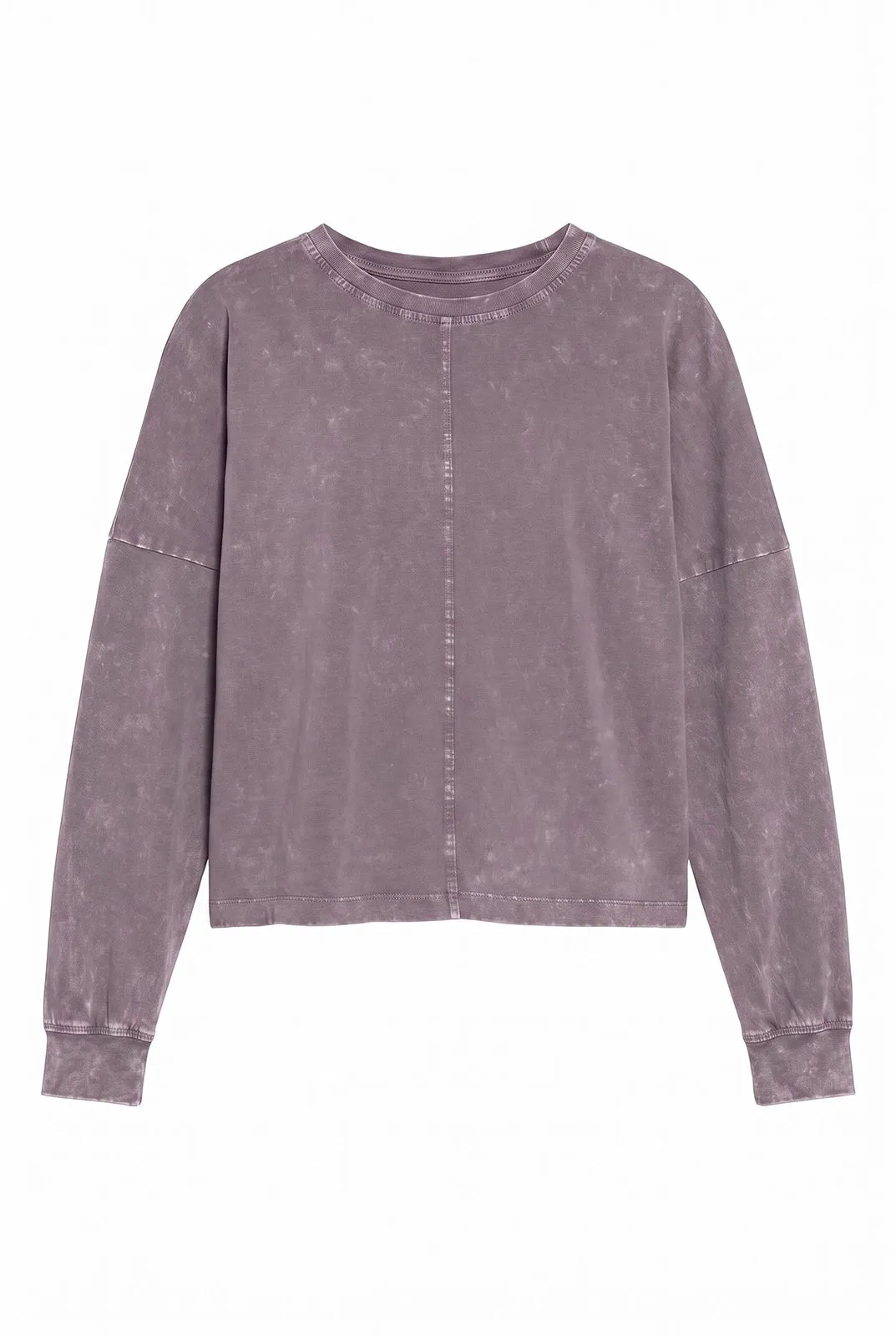Calm Oversized Boxy Long Sleeve Top - Distressed Violet Smoke sold by MPG