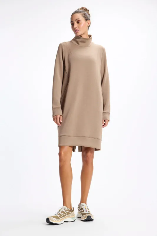 Dreamweave™ Long Sleeve Mock Neck Dress - Caribou made by MPG