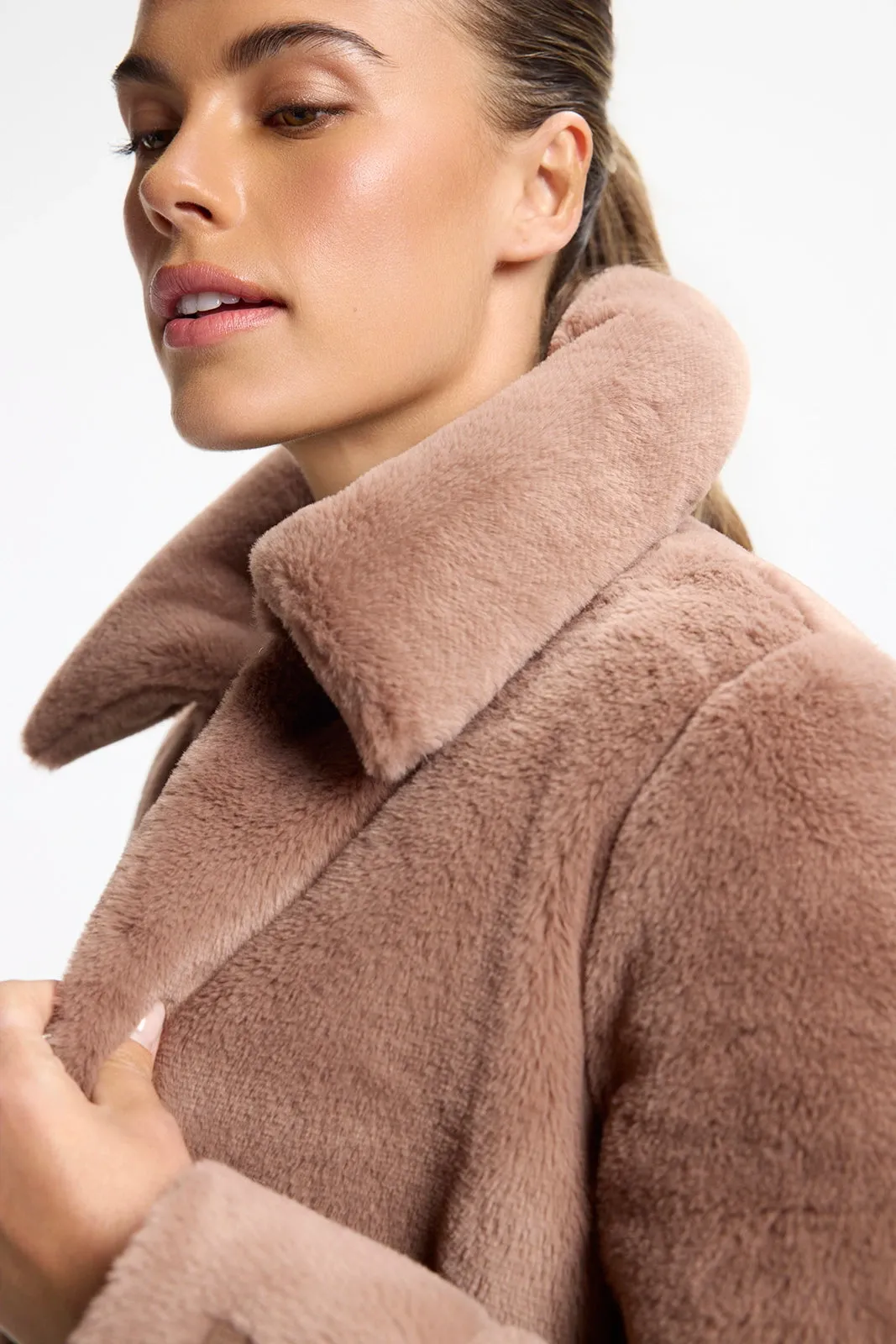 Plush Cropped Jacket - Brownie sold by MPG product image thumbnail 4