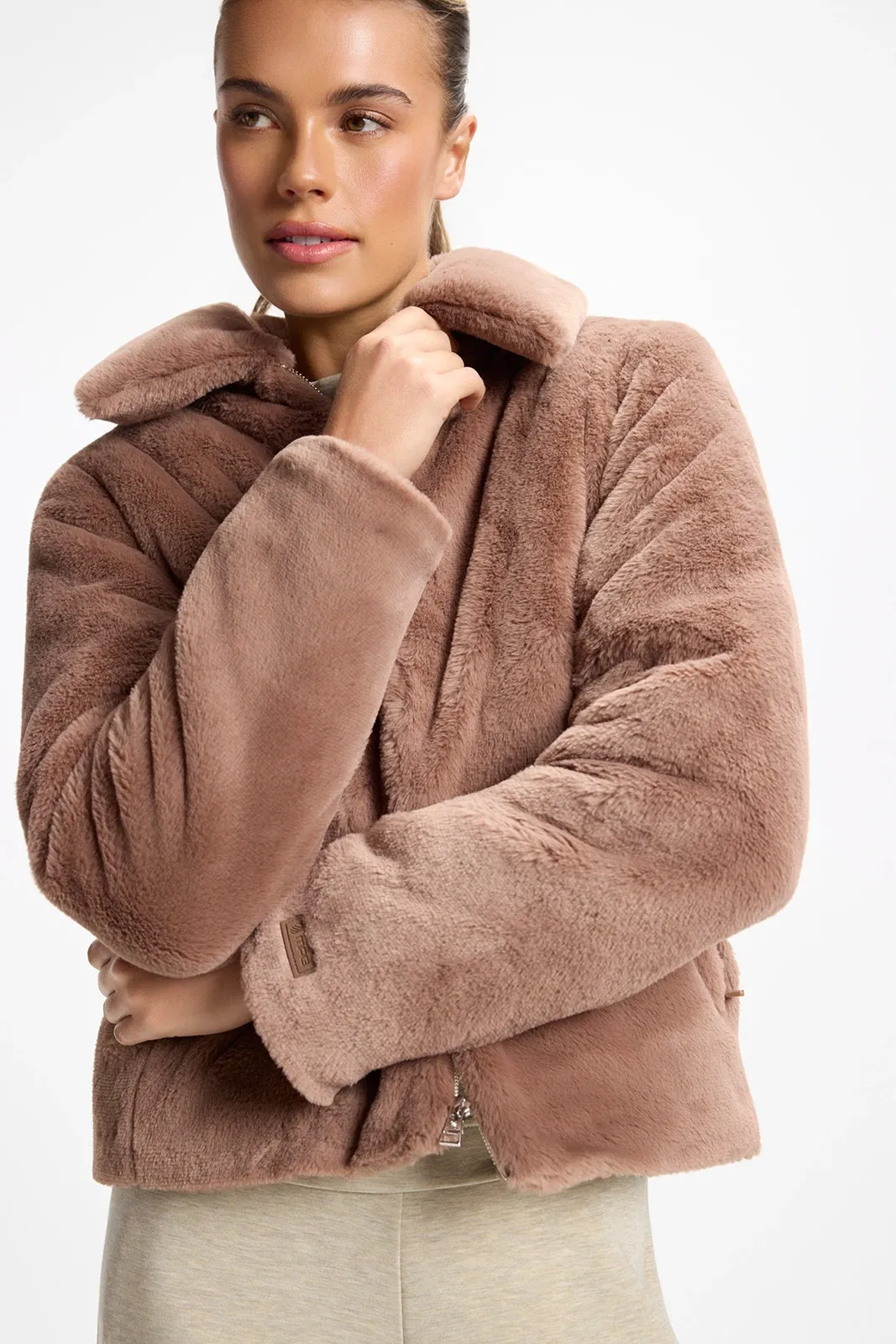 Plush Cropped Jacket - Brownie sold by MPG product image thumbnail 5